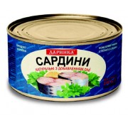 Сардина натуральна з додаванням олії 240 гр/24шт/ящ в ж/б №5 "ТМ Даринка"